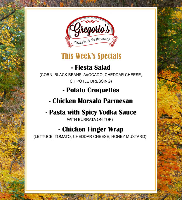 Menu Weekly Specials Menu Weekly Specials