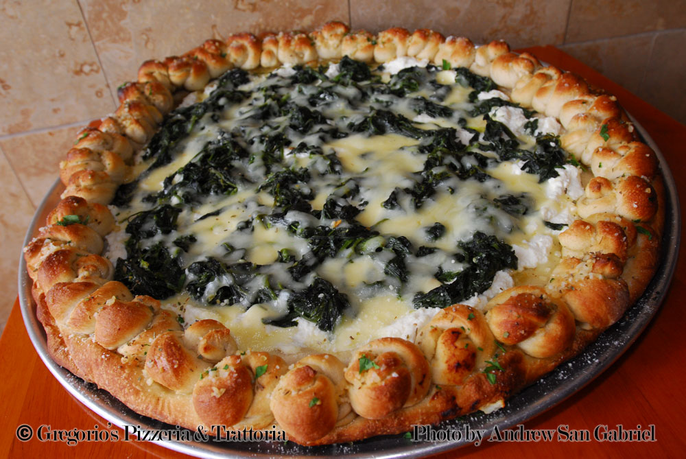 Princess Pie - <p>Spinach, ricotta &amp; mozzarella with a garlic knot crust.</p>