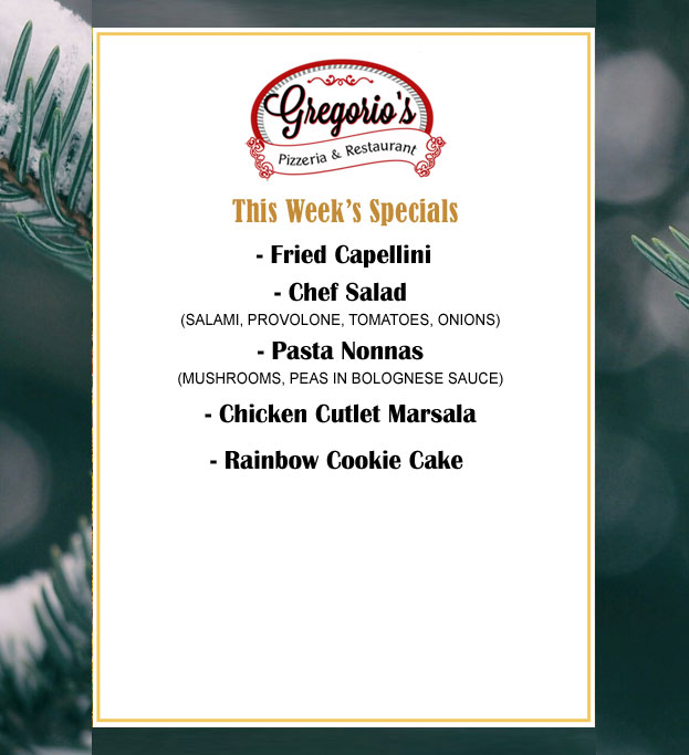 Menu Weekly Specials