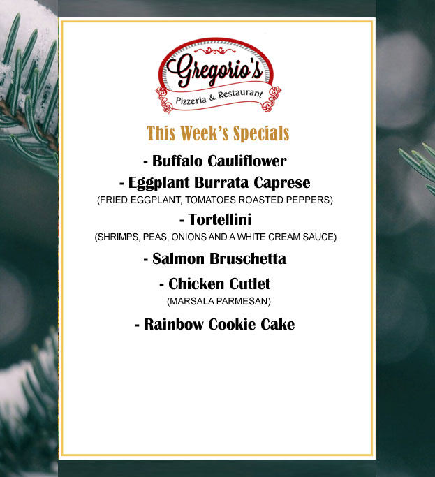 Menu Weekly Specials