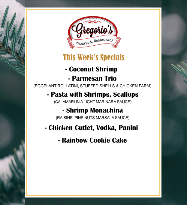 Menu Weekly Specials
