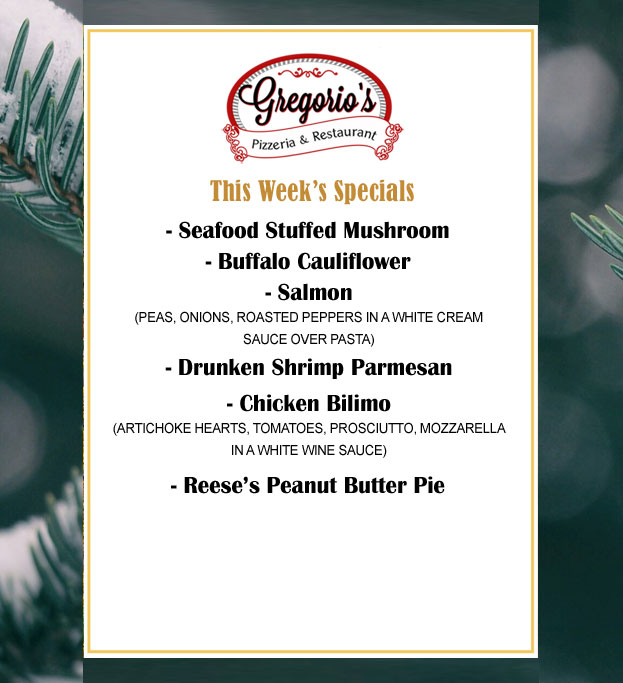 Menu Weekly Specials