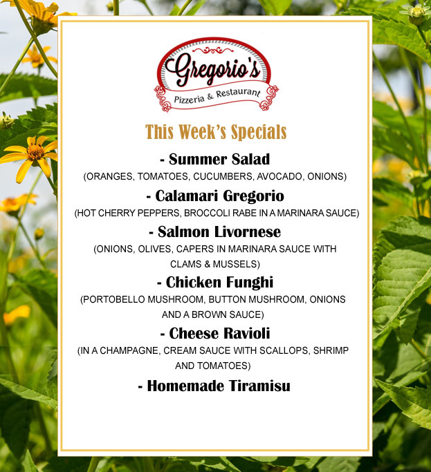 Menu Weekly Specials Menu Weekly Specials