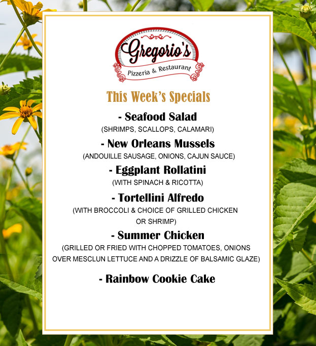 Menu Weekly Specials