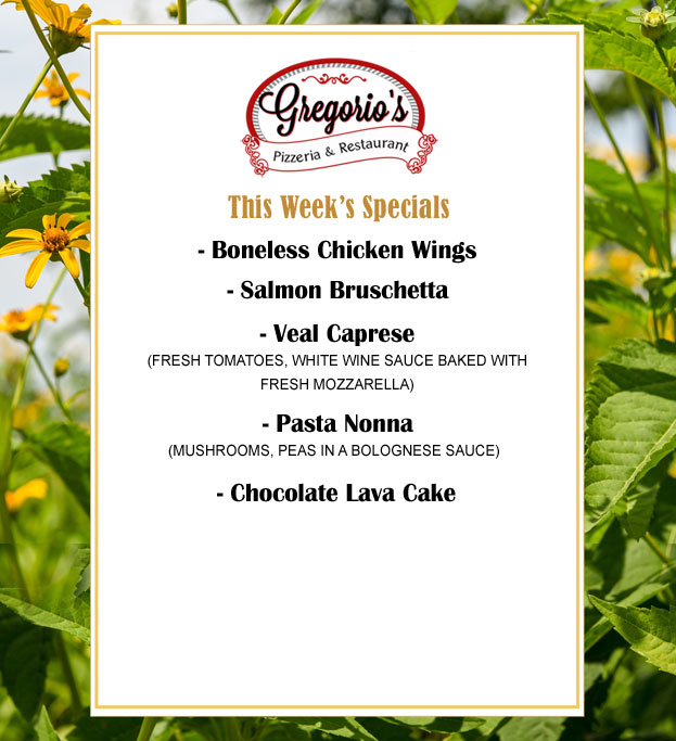 Menu Weekly Specials Menu Weekly Specials