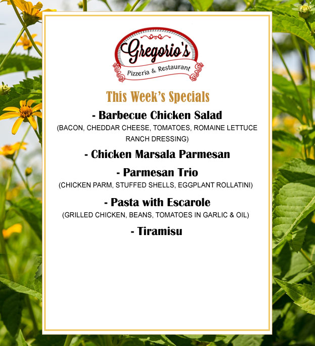 Menu Weekly Specials