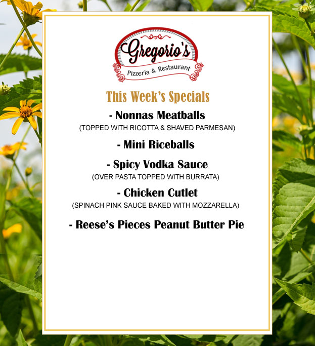 Menu Weekly Specials