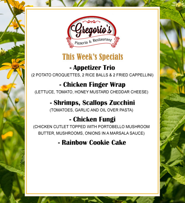 Menu Weekly Specials