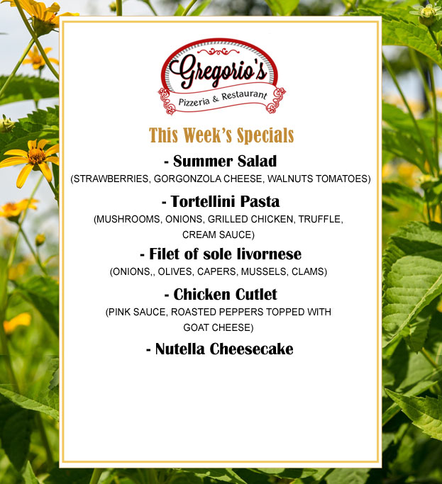 Menu Weekly Specials