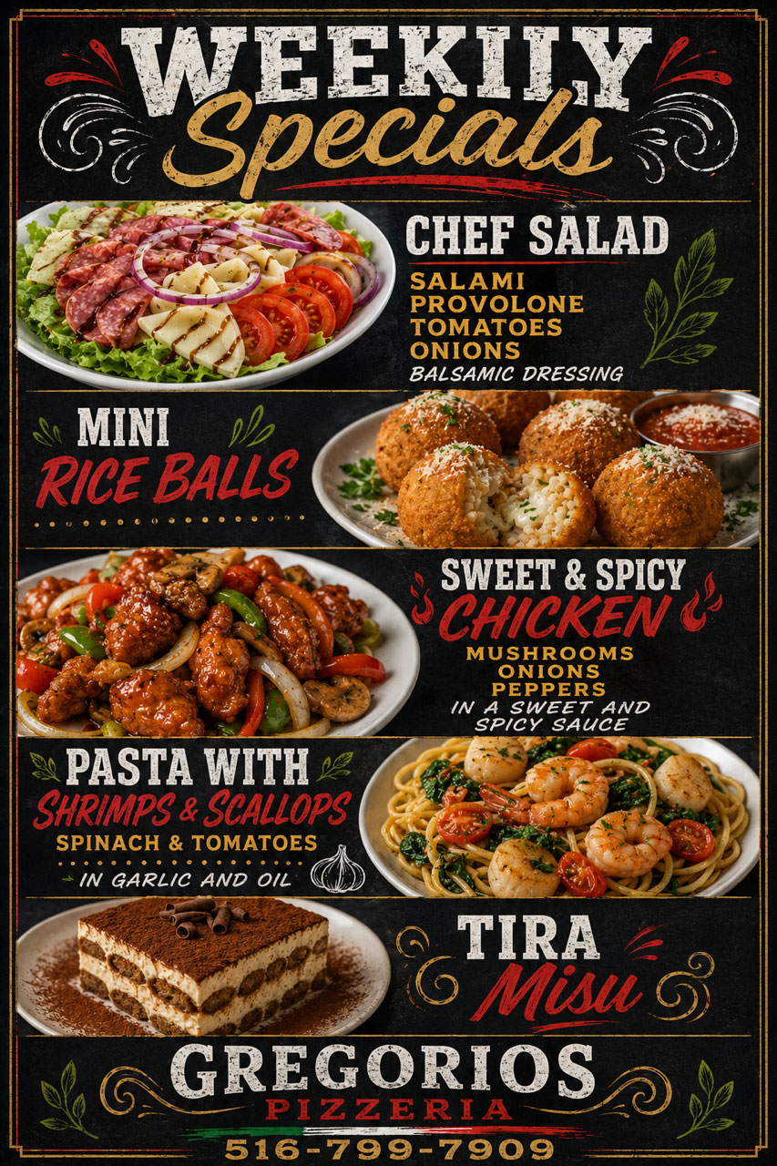 Menu Weekly Specials