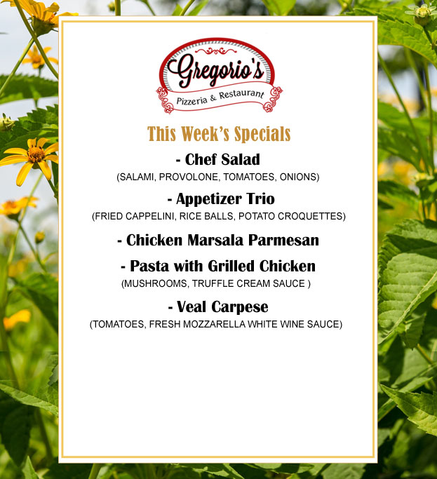 Menu Weekly Specials Menu Weekly Specials