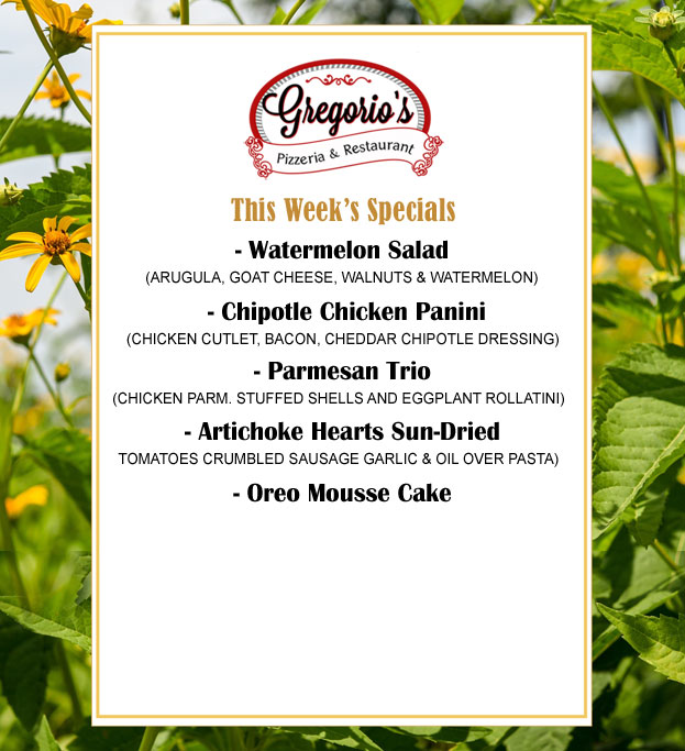 Menu Weekly Specials Menu Weekly Specials