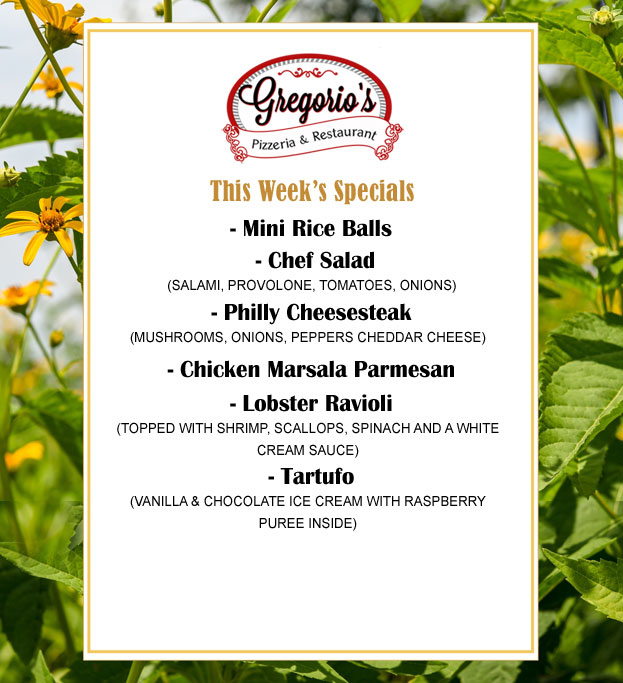 Menu Weekly Specials Menu Weekly Specials