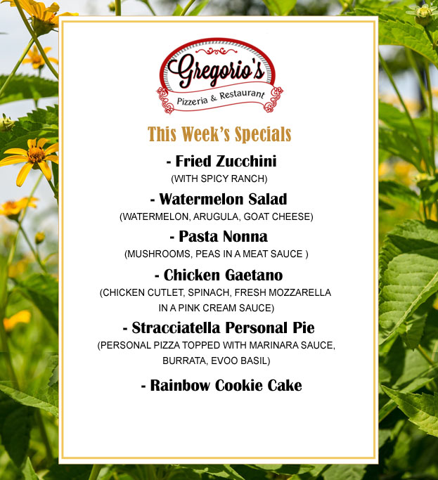Menu Weekly Specials Menu Weekly Specials