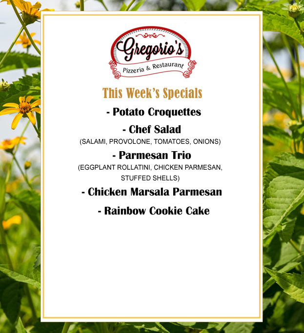 Menu Weekly Specials Menu Weekly Specials