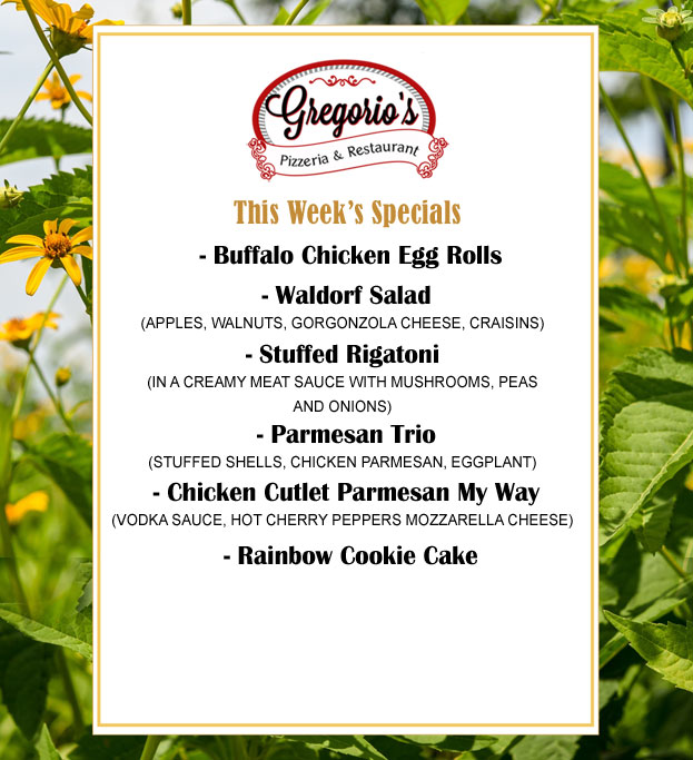 Menu Weekly Specials Menu Weekly Specials
