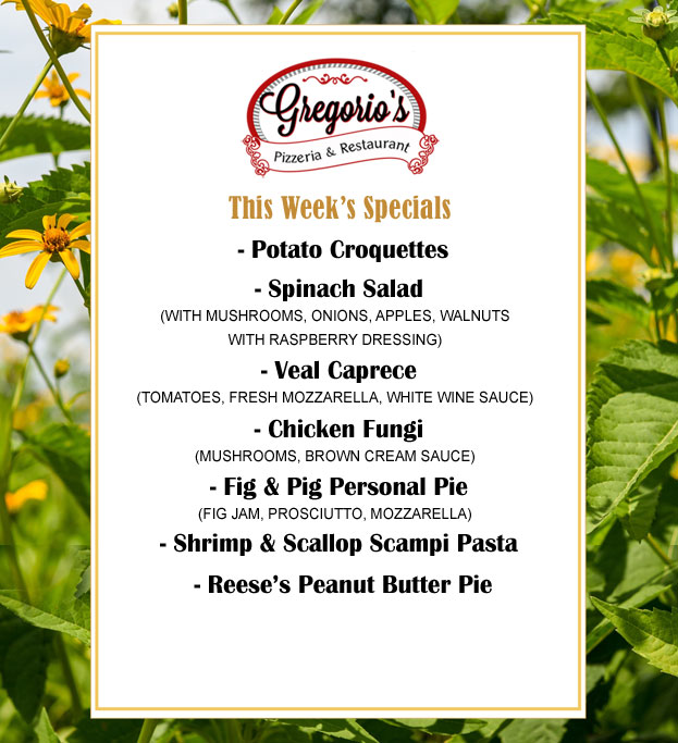 Menu Weekly Specials Menu Weekly Specials