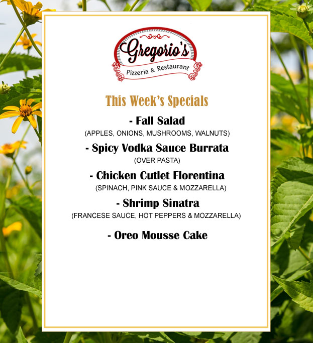 Menu Weekly Specials