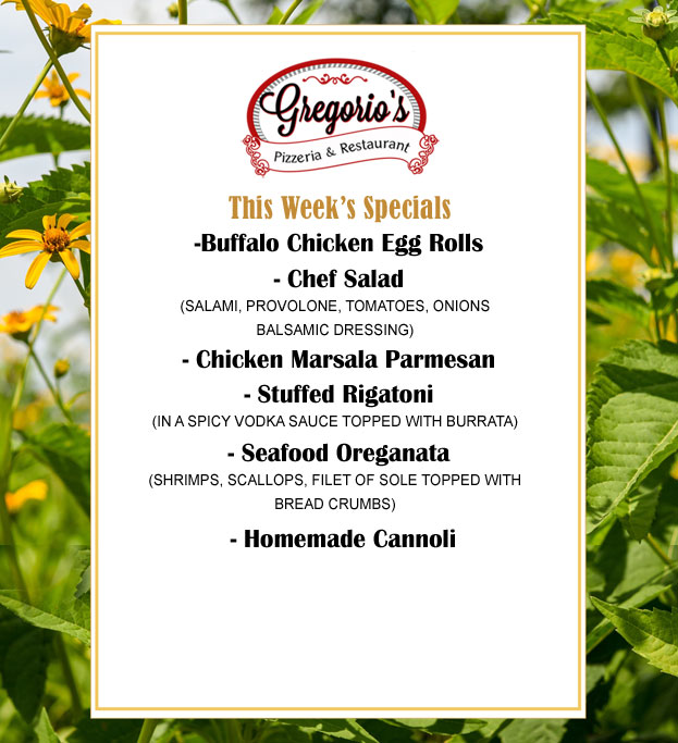 Menu Weekly Specials Menu Weekly Specials