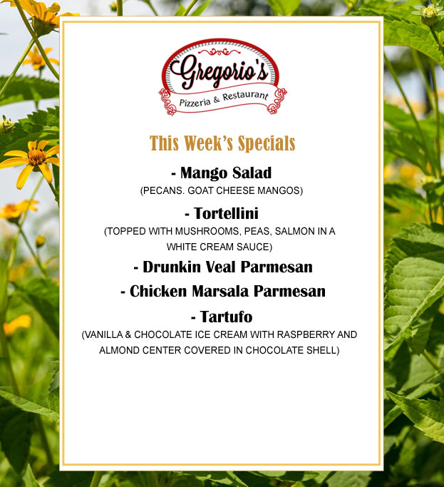Menu Weekly Specials