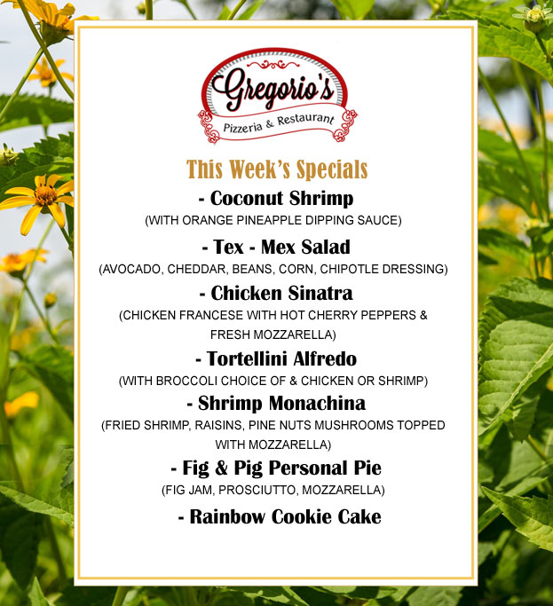 Menu Weekly Specials