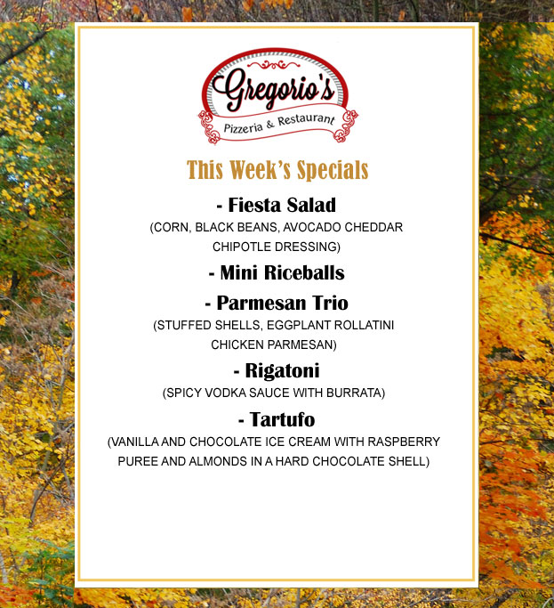 Menu Weekly Specials