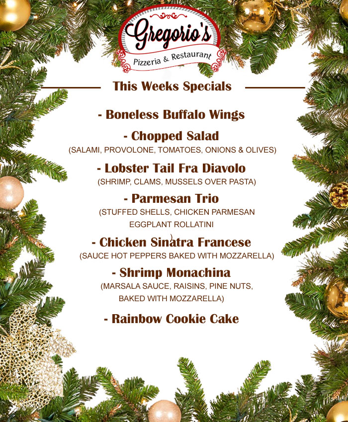 Menu Weekly Specials