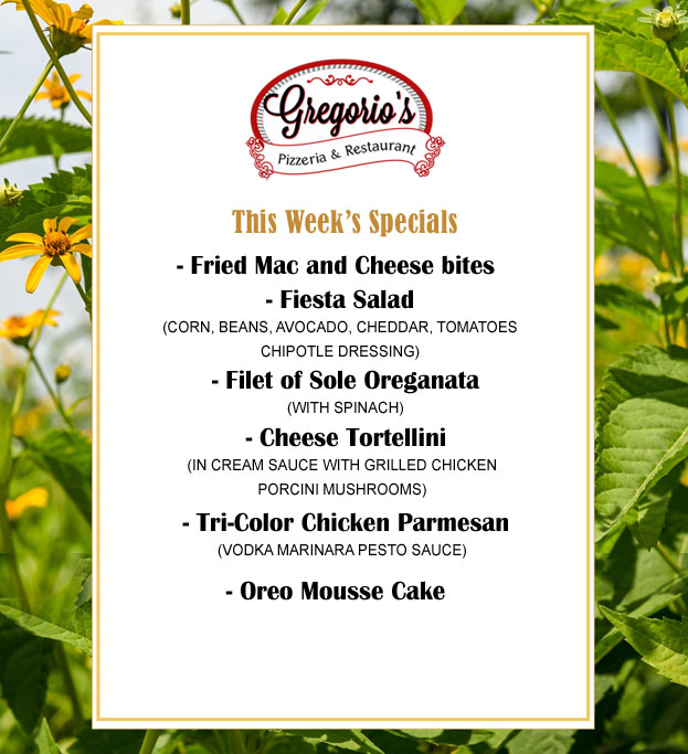Menu Weekly Specials