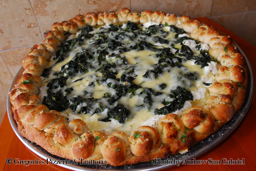 Princess Pie - <p>Spinach, ricotta & mozzarella with a garlic knot crust.</p> Princess Pie - <p>Spinach, ricotta & mozzarella with a garlic knot crust.</p>